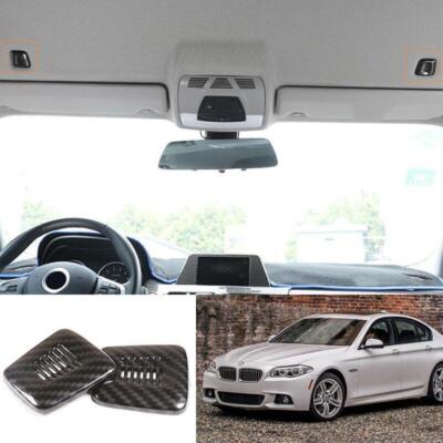 For BMW 5 6 Series M5 M6 2011-2018 Carbon Fiber Roof Microphone Cover Trim 2PCS