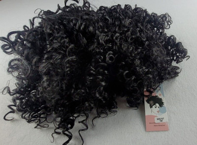 Peacoco Curly Afro Puff Hair Extension Pull Over Scarf Black 1B-1