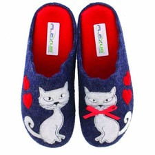 FLEXUS PENNELOPIE Women's Indoor/outdoor wool slipper featuring Kitties EUR 35