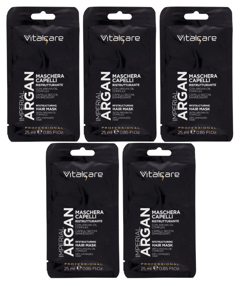 5X Vitalcare Imperial Argan - Restructuring Hair Mask 25 ml BRAND NEW -Pack of 5