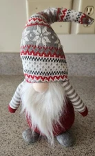 Free Standing Christmas Holiday Plush Gnomes Man or Woman 12" Brand New