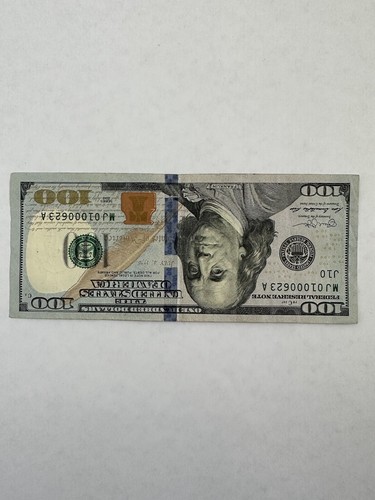 2013 $100 Used U.S. Bill Serial # MJ01000623A fancy very cool bill - Picture 3 of 8