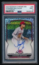 Leonardo Balcazar 2023 Bowman Chrome MegaBox Auto PSA 9 Reds