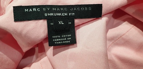 Camisa manga corta MARC BY MARC JACOBS ropa de hombre rosa algodón calce encogido XL - Imagen 9 de 9