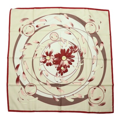 Hermes Carre 90 Au Gre Du Vent Beige Scarf - 01245
