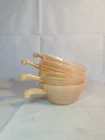 4 VTG Fire King Peach Luster Beehive Soup Bowls Handle Lustre Anchor Hocking