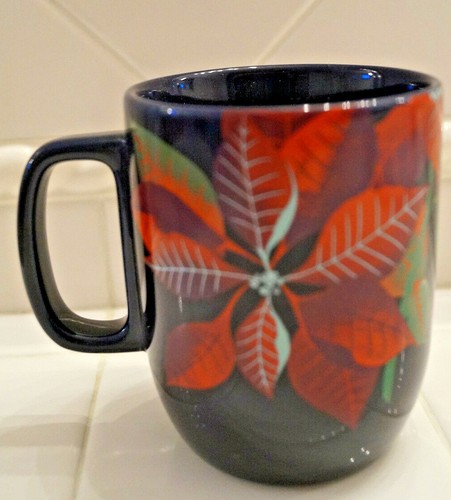 TAZZA TAZZA CAFFÈ STARBUCKS NAVY HOLIDAY POINSETTIA 2020 12 OZ NUOVA - Foto 3 di 6