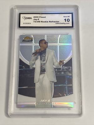 Topps Finest Jay-Z Rookie Refractor Card GMA Graded Mint 10 72/249