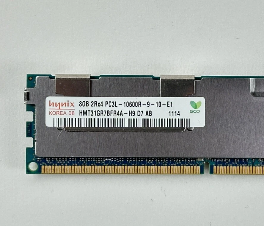 8GB 2Rx4 PC3L-10600R 1333MHz RDIMM ECC RAM Server Memory Hynix LV - Image 2 of 2