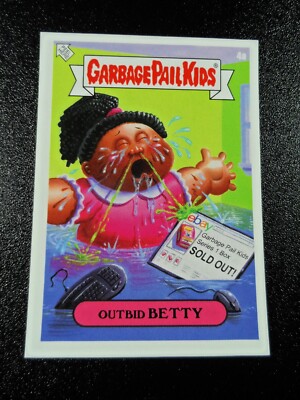 Outbid Betty Loses eBay Auction Spoof Garbage Pail Kids Topps Crossover Card