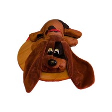 Pound Puppies Plush 16   Brown Dog with Red Collar Pre-owned