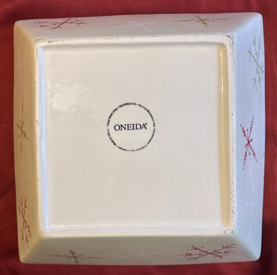Oneida Vintage Snowmates Serving Square Bowl 11 3/4 Inches - Image 4 of 4