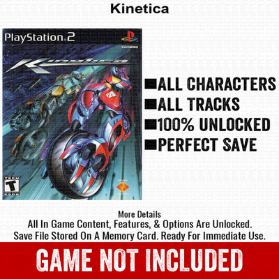 Kinetica 100% PS2 Memory Card All CHEATS ITEMS PlayStation