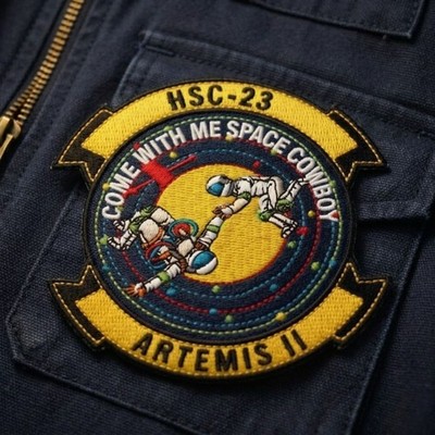 Artemis II Space Cowboy Iron On Patch NASA Astronaut Embroidered Badge HSC-23