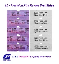 10 Precision Xtra Blood Ketone Test Strips exp 10/31/2026 FREE SAME DAY SHIPPING