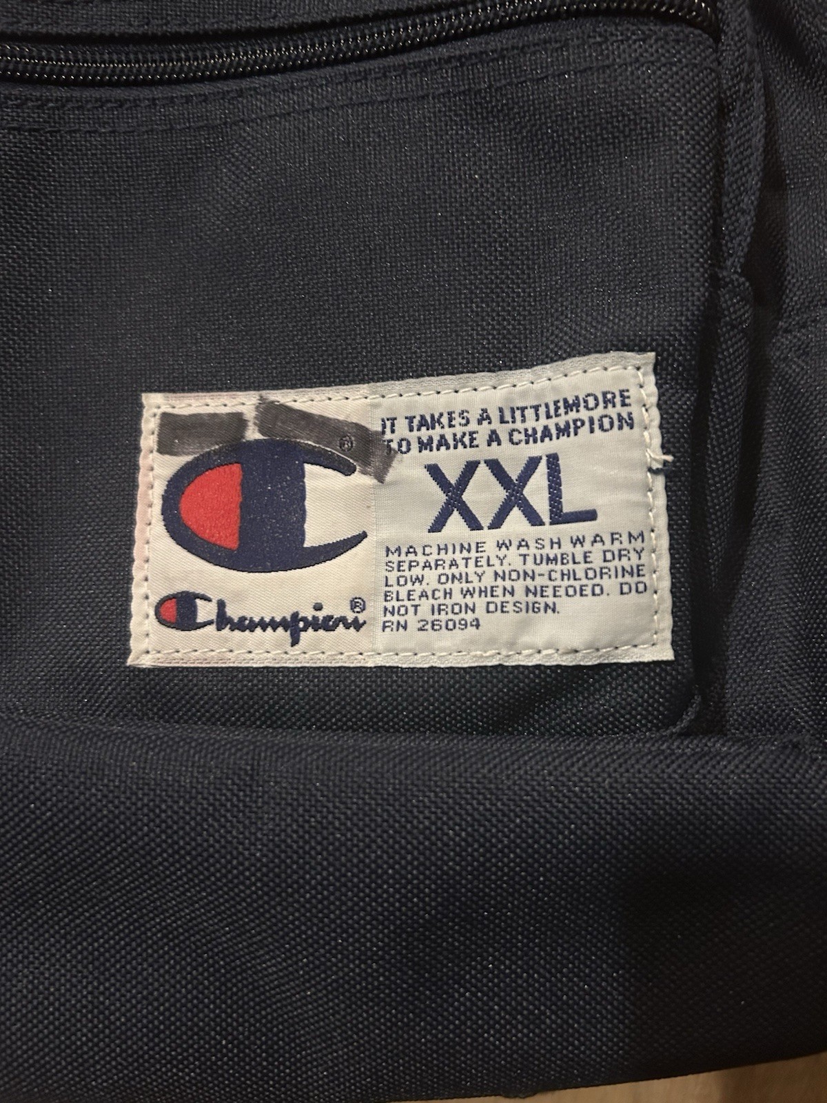 Champion Dark Blue Mini Backpack Embroidered Red … - image 3