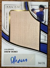2023 Immaculate Drew Romo Jumbo Bat Signature 34/35