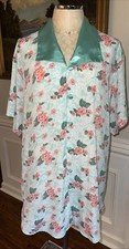 EUC Vintage Victoria's Secret Gold Label Nightgown Nightshirt M/L Green Floral