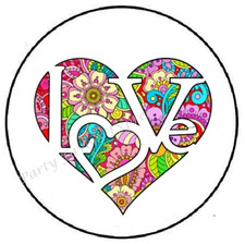 LOVE HEART SHAPED PATTERN VALENTINES ENVELOPE SEALS LABELS STICKERS PARTY FAVORS