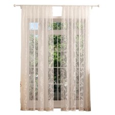 Sheer Lace Curtains for Bedroom Voile Floral 52"W x 54"L Pack of 2 White