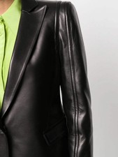 Valentino Garavani Single-Breasted Leather Blazer