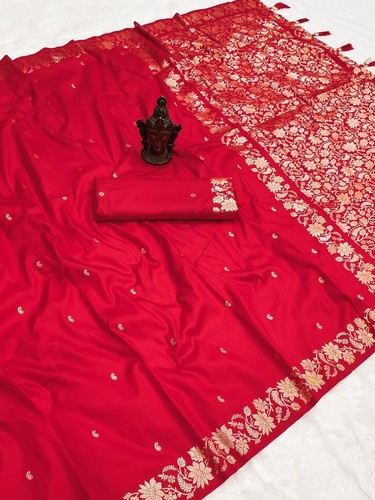 Heavy Designer Soft And Pure Banarasi Silk Saree With Fancy Blouse For Women - Picture 3 of 21