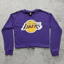 Los Angeles Lakers Sweatshirt Womens Small Purple UNK NBA Basketball Cropped Top