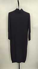 Quince Women Mongolian Cashmere Turtleneck Midi Sweater Dress Black L