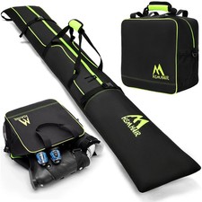 Ski Bag and Boot Bag Combo,Padded Ski Bag Set for Air Travel,Snow Ski Bags fo...