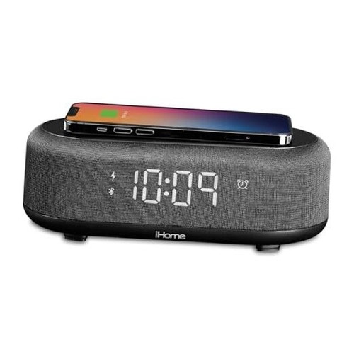 Bluetooth Alarm Clock with Wireless Charger and USB Charging Station, Digital
