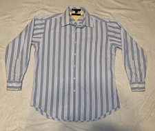 Tommy Hilfiger LIFETIME COLLAR M blue striped Dress Shirt Men's M 15 - 32-33M