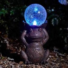 Image of Smart Solar Garden Frog Ornament – Outdoor Gazing Frog Figurine With Light