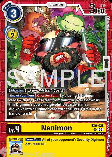EX9-028 Nanimon : Uncommon Digimon Card : EX09: Versus Monsters