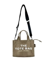 Marc Jacobs The Tote Bag Mini Canvas Crossbody Handbag Beige Khaki Free Ship