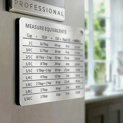 Measurement Conversion Refrigerator Magnet, Kitchen Measurement Conversion Chart