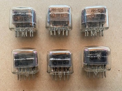 IN-12B Nixie Tubes + Sockets. NOS. Lot of 6.