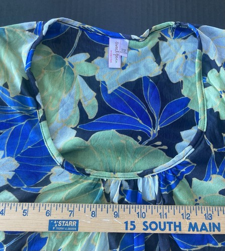 Y2K Sweet Pea by Stacy Frati Mesh Top Sz 1X Blue Green Semi Sheer TAGS - Bild 8 von 12