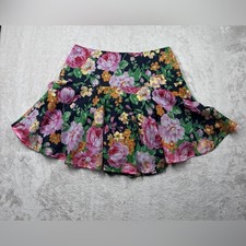 Abercrombie  Fitch Gold Metallic Foil Oversized Floral Y2K Style Mini Skirt 2