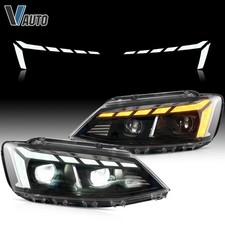 Faros LED para VW Jetta MK6 Sagitar 2012-18 con indicador secuencial de animación