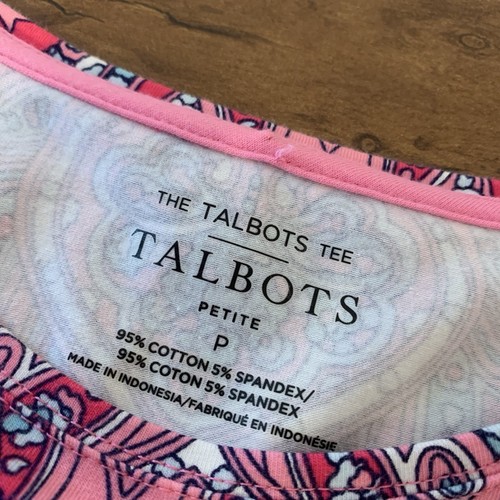 Camiseta para mujer The Talbots multicolor rosa cachemira brillante manga larga talla P - Imagen 6 de 6
