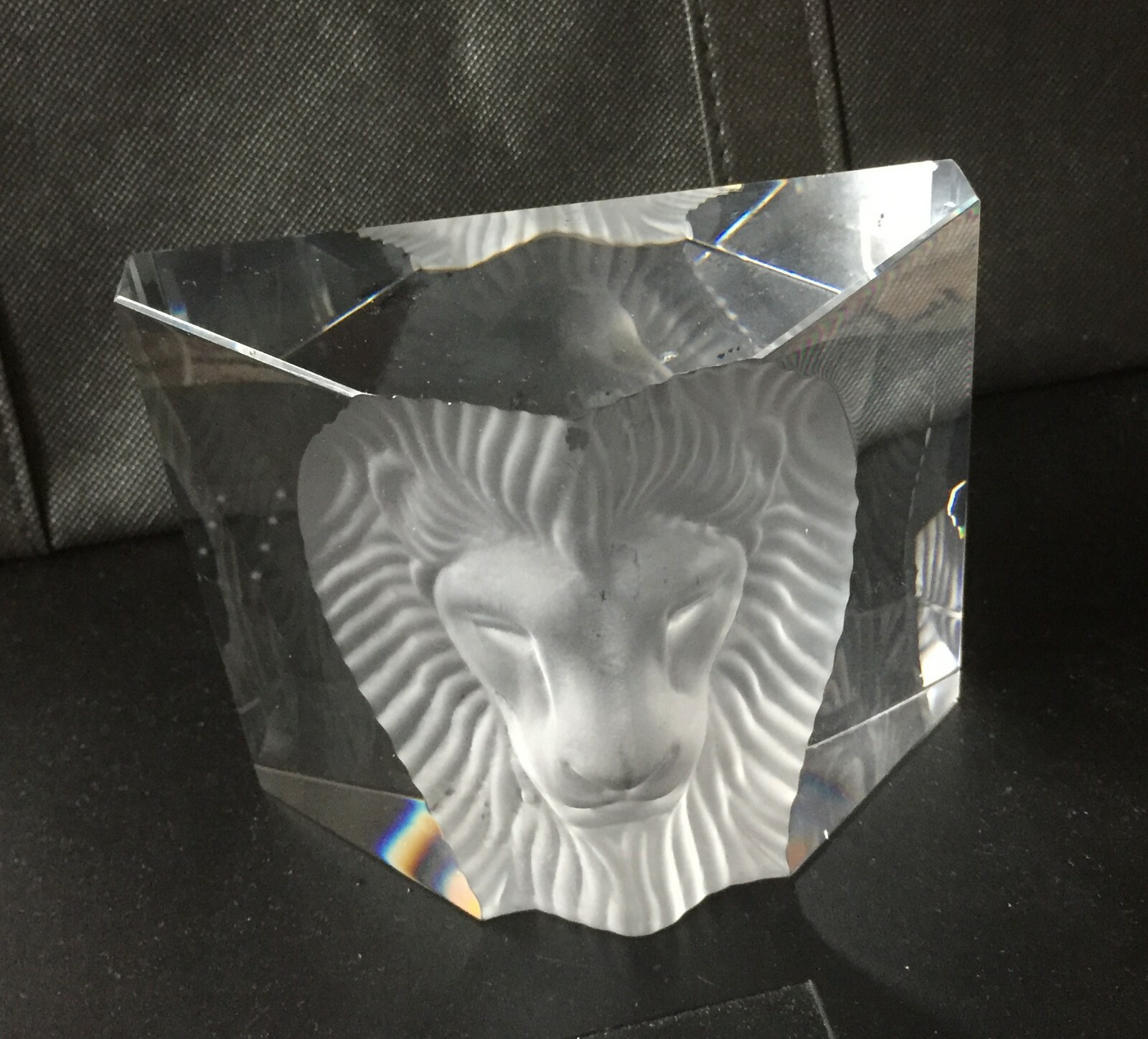 HOYAクリスタル ブックエンド 置物 ライオン