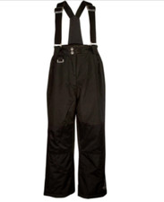 Weatherproof 32  Boy's Zip Off Suspender Snow Pants Polyester Black S 7/8 