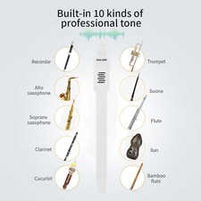 Bt Digital Electronic Wind Instrument Rechargeable Supports 10 Tones White P7d2