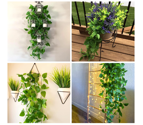 2pcs Artificial Hanging Plants 3.6ft Fake Ivy Vine Fake Ivy Leaves For Wall Hous - Bild 3 von 4
