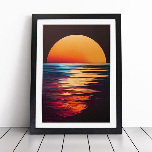 Sonnenuntergang hydrodipped gerahmte Leinwand Wandkunstdruck Poster Bild, Wohndeko - Bild 1 von 8