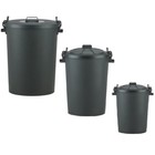 50L 85L 110 Litre Plastic Black DUSTBIN Garden / INDOOR/Rubbish Waste Dustbin 