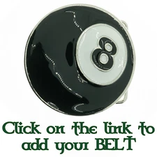8 ball Enamel Belt Buckle Eight Pool Billiard Snooker Table Biker Gambler