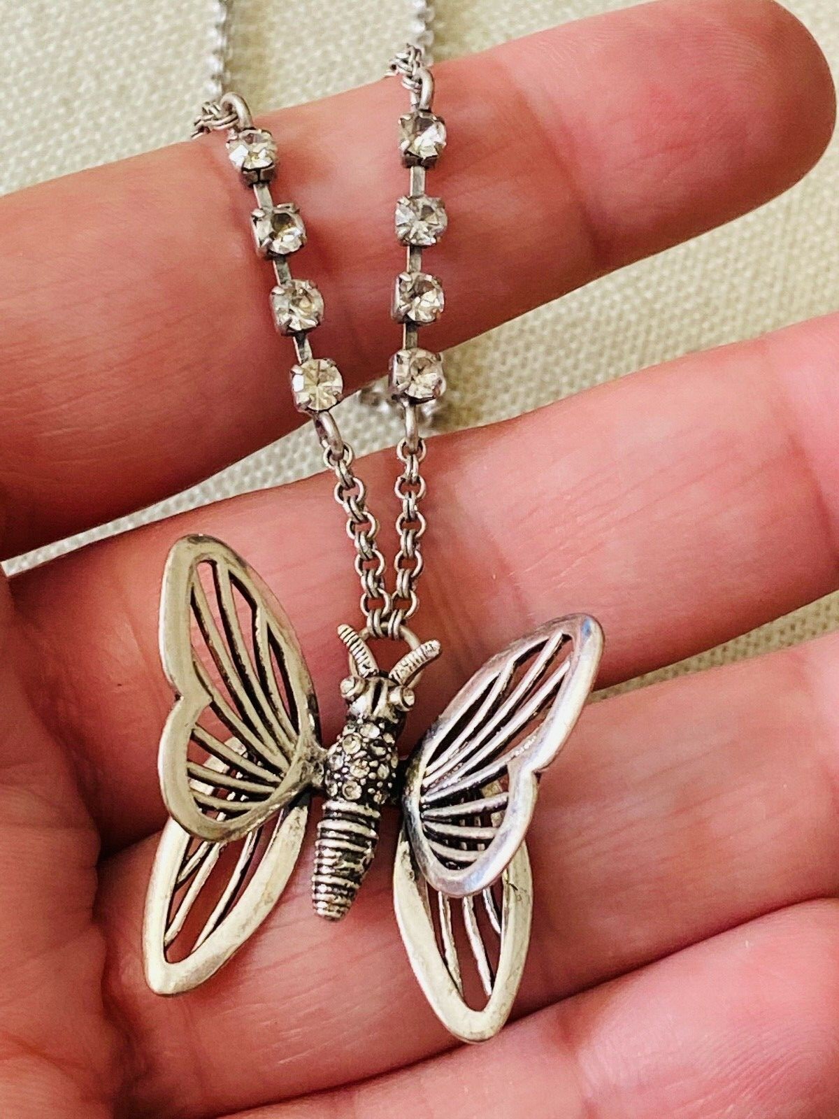 FOSSIL Silver Tone Three Dimensional Butterfly Pe… - image 1