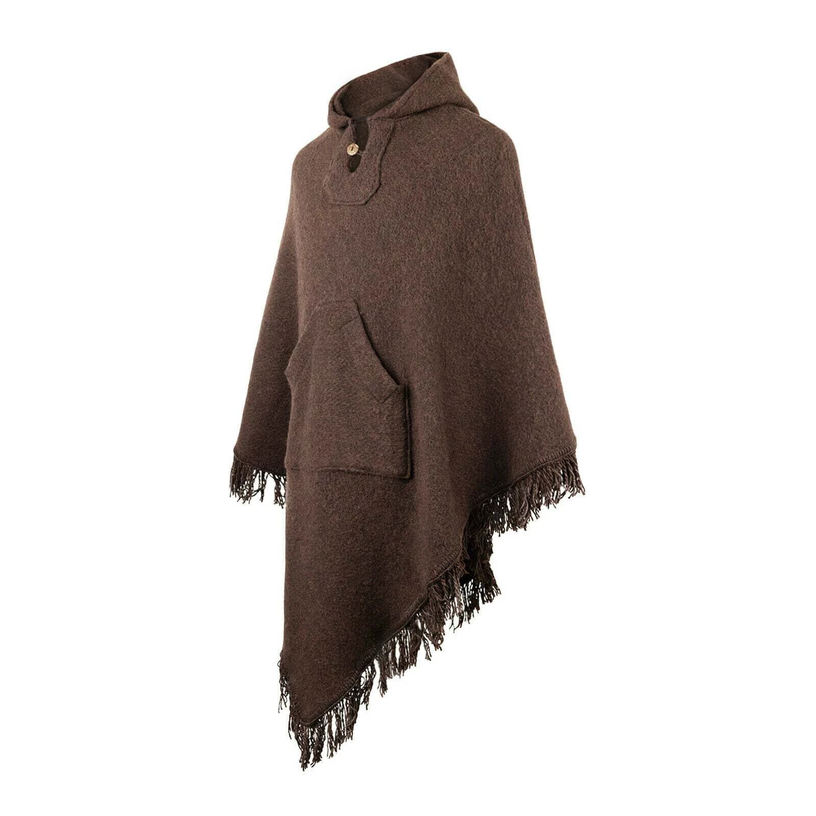 Surfers Poncho with hood and pocket llama wool ALL SEASONS UNISEX - BROWN
Opens in a new window or t