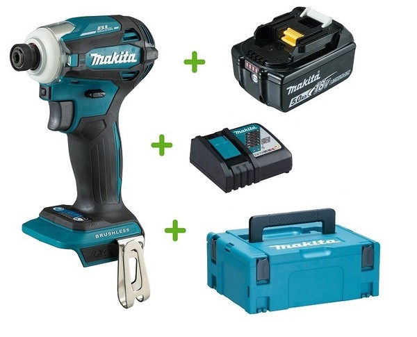 Makita DTD172Z Akku-Schlagschrauber 18V DTD172 + 1X Akku 5Ah + Lader + Koffer-image